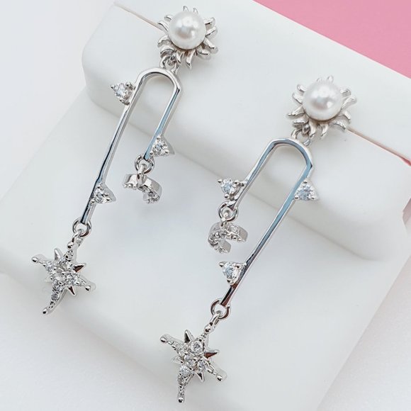 925 Sterling Silver Cubic Zirconia Earrings, U19254712 - Picture 8 of 10